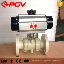 Flange pneumático atuador upvc válvula de esfera price